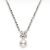 【纽约直邮】Mikimoto御木本极品珍珠Floral钻石项链