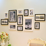 木质现代简约中式照片墙实木相框墙客厅黑白家居相片墙组合装饰品