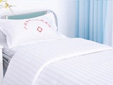 医院医用床上用品三件套  纯棉白缎条酒店宾馆学生宿舍床单被罩