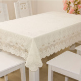 桌布台布餐桌布田园 多用盖布冰箱盖布床头罩茶几布桌垫桌套 白色