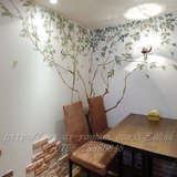 餐厅壁画 背景墙大型壁画 定制油画 手绘风景植物油画 荆州壁画