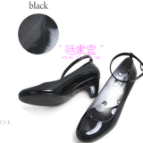 出口日本百搭女式女士雨鞋雨靴百搭外贸包装 礼品包装黑色小皮鞋