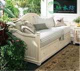 宜家实木沙发床 推拉床 欧式美式坐卧两用 多功能抽屉床 定制1.5