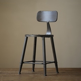 包邮美式铁艺酒吧椅 复古吧台凳高脚椅咖啡椅创意怀旧LOFT高凳子