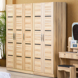 简约现代板式木质储物衣柜二三四五六门简易组装卧室收纳大橱拉门