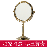 化妆镜 台式 双面 欧式公主镜子 梳妆镜 美容镜金色 6寸 3倍放大