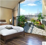 3d立体空间大型壁画 沙发电视卧室背景墙纸壁纸实景阳台风景植物