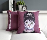 FAN 创意宜家猫咪可爱卡通个性抱枕沙发办公室毛绒靠垫靠枕猫