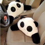 可爱卡通毛绒情侣熊猫腰靠 汽车护腰靠垫汽车枕办公室腰枕腰垫