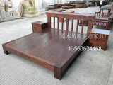 中式实木床双人床1.5/18米原生态平板可拆卸床榆木卧室家具床定制