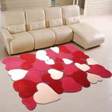 3D立体爱心地毯茶几沙发地毯婚房个性地毯客厅卧室粉红色地毯定做