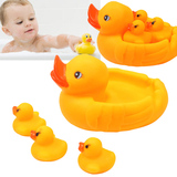 特价 婴儿戏水玩具 浴缸玩具 浮水母子鸭子皮鸭子 洗澡软胶大黄鸭