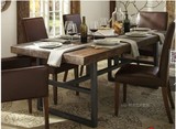 实木家具原复古铁艺餐桌书桌长凳美式乡村北欧桌椅福建省组装
