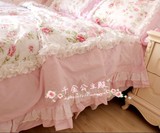 韩国同款碎花床上用品四件套,婚庆套件,整圈蕾丝绣花宽花边,%实拍