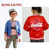 韩国kingking童装 男童红色棒球服 女童拉链衫 宝宝休闲外套开衫