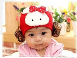 秋冬新款韩版假发帽子兔子宝宝儿童婴儿保暖男女童小孩套头帽