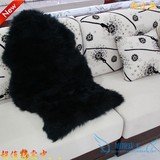 黑色纯羊毛羊皮地毯坐垫沙发垫地毯飘窗垫皮形拼皮椅垫冬超暖正品