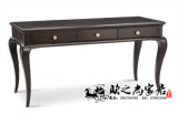 特价新古典书桌/欧式桌子化妆台/写字台/高档黑色实木雕花桌子