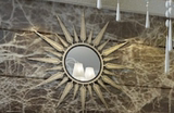 铁艺太阳壁饰 客厅圆形装饰 壁挂镜子背景墙饰镜