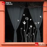 蝴蝶和草橱窗装饰贴纸玻璃贴纸贴花橱窗移门大门窗户装饰创意墙贴