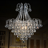 欧式水晶吊灯LED创意餐厅卧室房间灯饰简约现代铁艺吸吊两用灯具