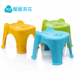 茶花小熊儿童塑料凳子椅子 浴室加厚耐用椅子防滑儿童矮凳卡通凳