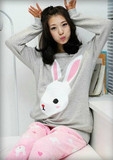 秋冬季新款韩版孕妇装单眼小兔长款加绒孕妇卫衣孕妇外套孕妇上衣