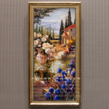 恒美手绘欧式风景油画FC280别墅客厅玄关过道楼梯竖幅装饰壁画