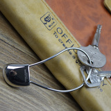 丹麦品牌不锈钢汽车钥匙扣男女士精品钥匙圈创意礼物手工打磨耐用