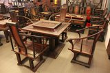 仙游红木古典家具/老挝大红酸枝中国结泡茶桌五件/实木茶台家具