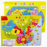 新款木制儿童中国地理地图拼图2-3-4-5-6-7宝宝益智力早教玩具