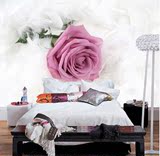 塞拉维卧室床头羽毛玫瑰花墙纸壁画现代简约客厅电视背景墙壁纸布