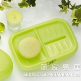 可沥水！日本进口Leaf 塑料双层香皂盒 肥皂盒 沥水双格收纳盒