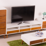 小户型客厅卧室田园全实木简易电视柜宜家现代北欧简约地柜斗柜