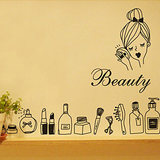 我爱美丽 墙贴纸美甲化妆品镜子个性美梳妆台日化用品店装饰玻璃