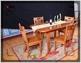 实木餐桌椅组合 可伸缩餐台正方形折叠餐桌 小户型白色拉伸饭桌子