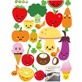 可移除水果蔬菜冰箱餐桌墙贴纸 儿童房间宝宝幼儿园教室装饰贴画