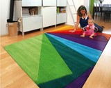 晴纶简约加厚手工腈纶客厅卧室茶几沙发地毯儿童彩色彩虹爬行地毯