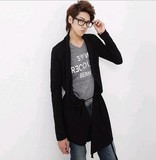 春季热卖个性时尚男装韩版2016新款英伦风格男士中长款开衫卫衣