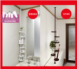 日本顶天立地浴室置物架卫生间角架化妆品收纳架角落架转角架台架