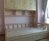 实木衣柜床1.2松木学生床1米5多功能储物床广州家具厂家定做