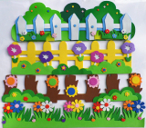 幼儿园黑板报DIY装饰儿童房墙贴教室主题墙必备 花草栏杆栅栏组合