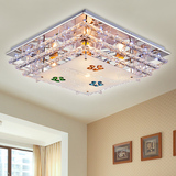 LED水晶吸顶灯简约正方形客厅 卧室灯长方形 餐厅灯大气灯饰灯具
