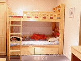 广州100%全纯实木松木家具定制订做 双层儿童子母滑梯1.5米组合床