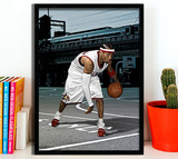 艾弗森[M0129]装饰画有框画餐厅咖啡厅酒吧挂画篮球明星NBA海报