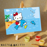 数字油画  diiy手绘 儿童卡通迷你 益智10*15kitty猫系列多款任选