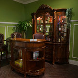 欧式吧台 吧椅 酒柜组合 美式古典实木雕刻家具 奢华别墅家具客厅