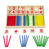 早教数学启蒙/木制计算游戏盒/智力数字棒 圆棒益智玩具3-4-5-6岁