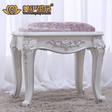 美伊尚品家具 欧式简约梳妆凳白色实木妆凳法式梳妆台凳子A31
