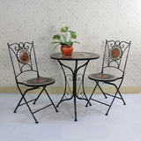 特价美式铁loft艺马赛克桌椅三件套复古做旧户外阳台组合咖啡桌